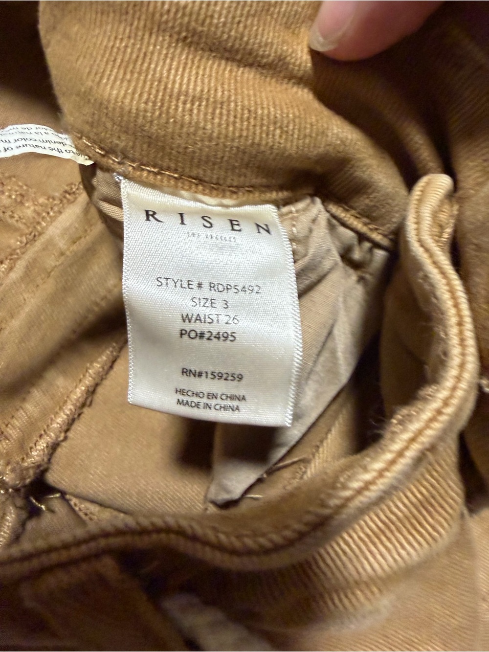 Woman’s Risen Tan Cargo wide leg jeans - Picture 4 of 4